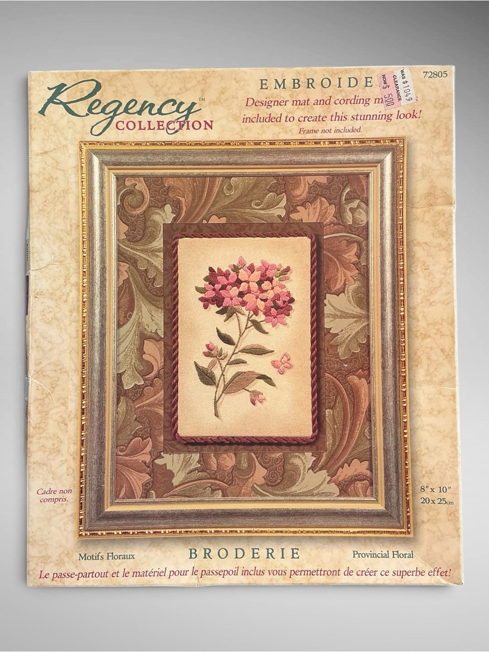 Floral Embroidery Kit Vintage Dimensions Regency Provincial 72805 NIB